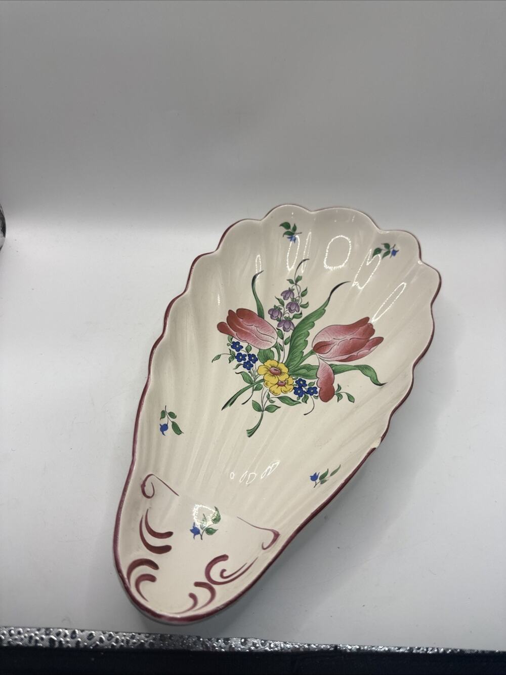 RAVIER SHELL LUNEVILLE KG, REVERBERE FIN FRENCH ANTIQUE PLATE *